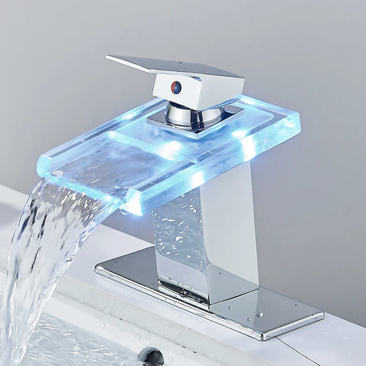 LED Waterfall Bathroom Sink Faucet - MONLANE