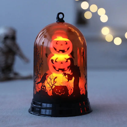 Halloween pumpkin witch lampshade