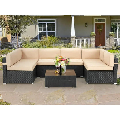 7-piece patio furniture set modular