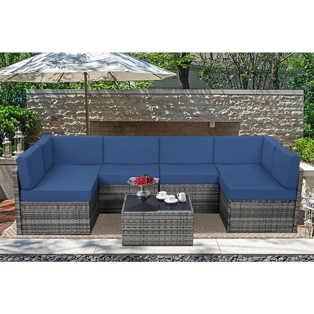 7-piece patio furniture set modular