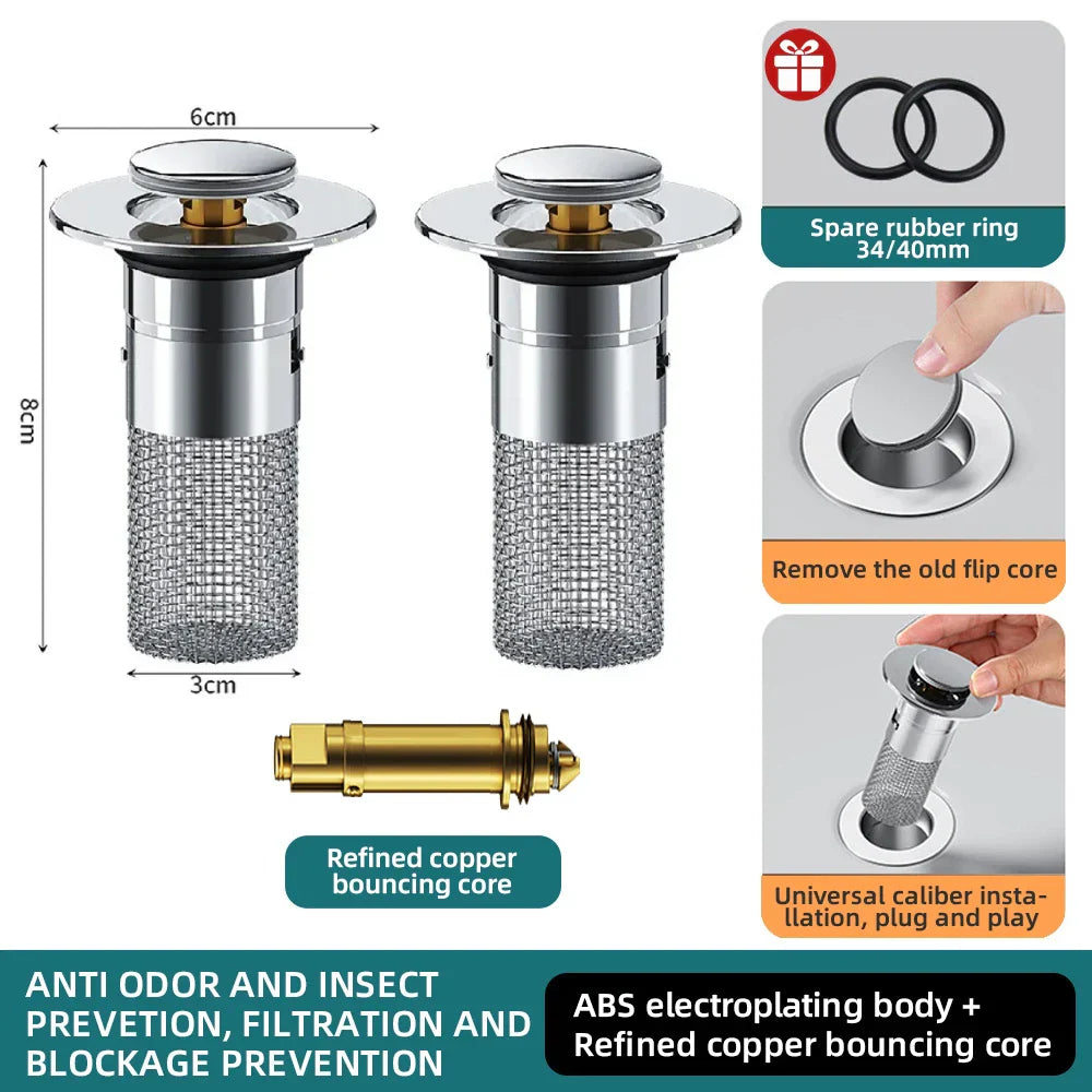 Pop-Up Sink Filter Plug