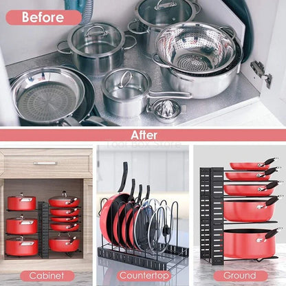 5/8 Tiers Pan Pot Organizer Rack