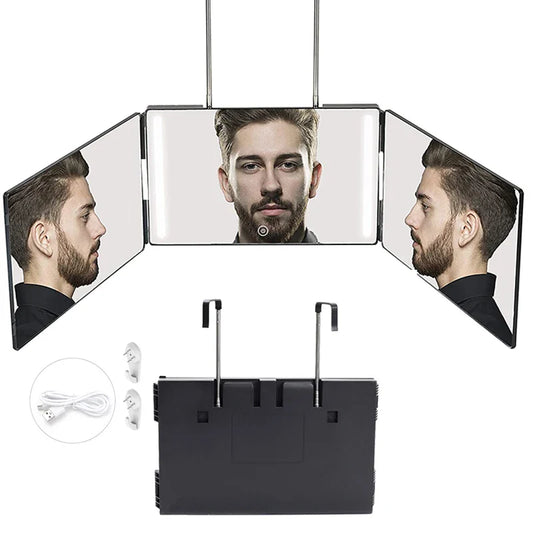 3 Way 360° Mirror with LED Lights