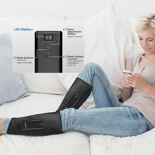 Heated calf pressure massager