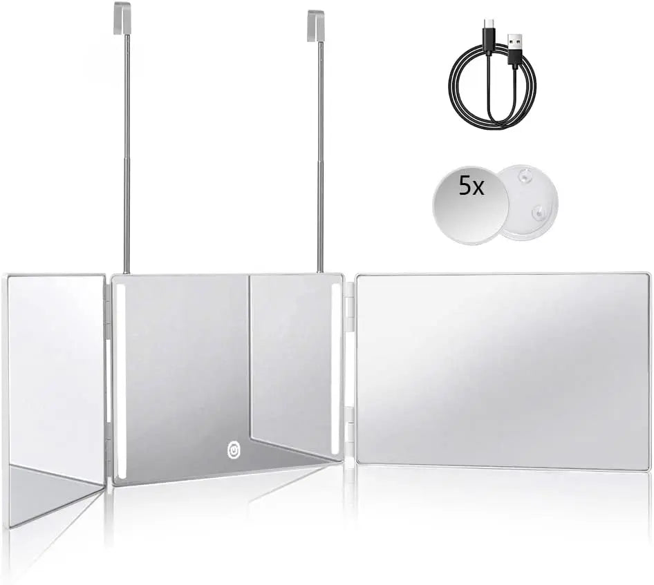 3 Way 360° Mirror with LED Lights