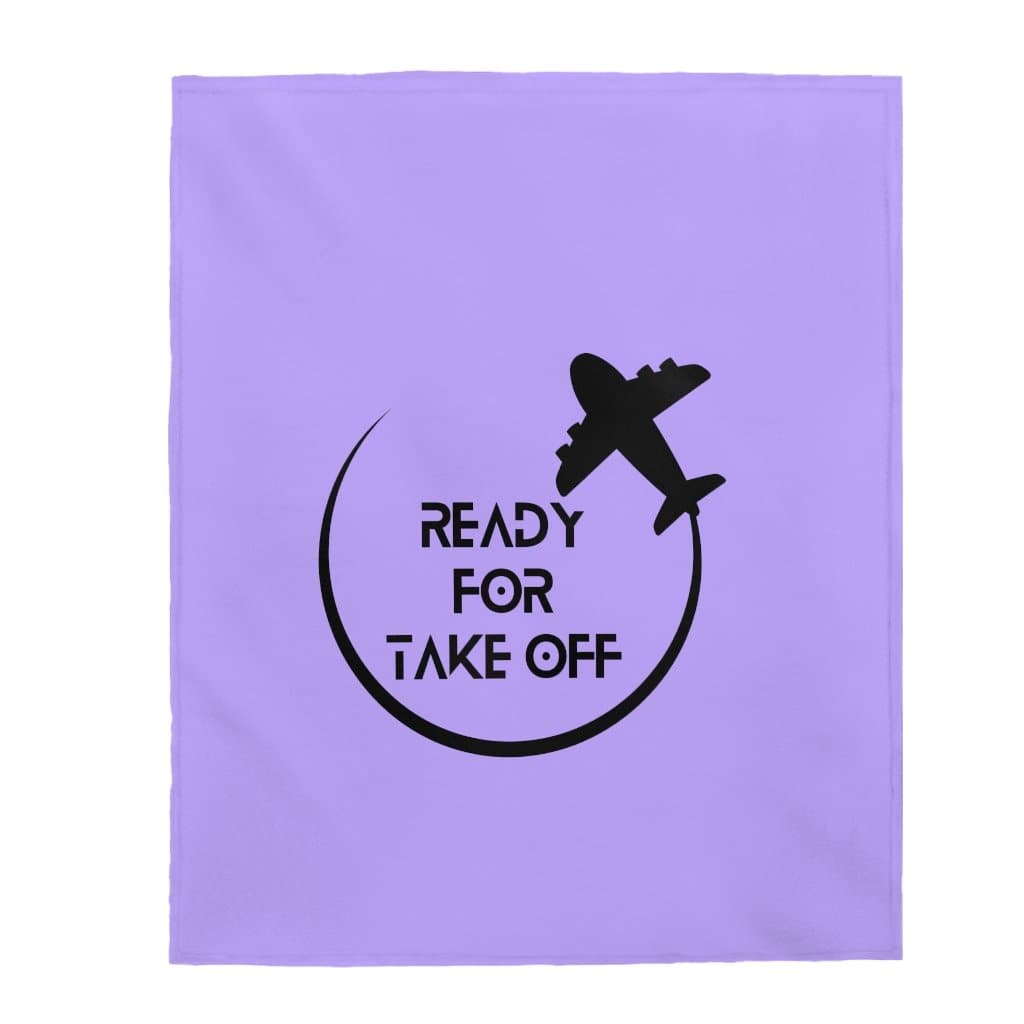 Purple Ready for Take Off Velveteen Plush Blanket - MONLANE